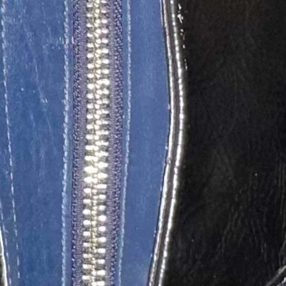 Coach Poppy Black Perforated Leather Hobo Bag with Blue Lining - Picture 3 of 5